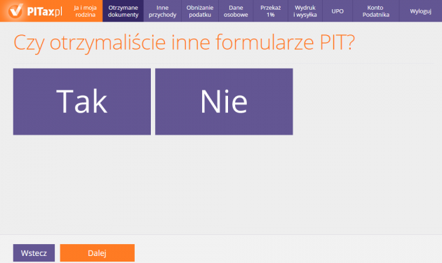 Czy otrzymaliscie inne formularze PIT?