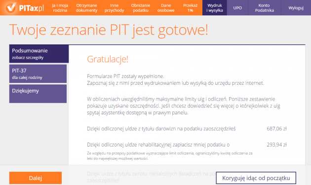 Twoje zeznanie PIT jest gotowe