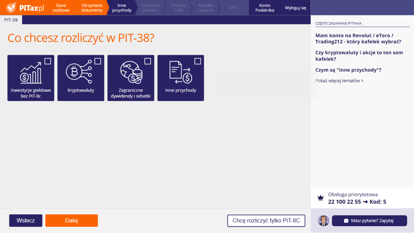 Co chcesz rozliczyć w&nbsp;PIT-38?