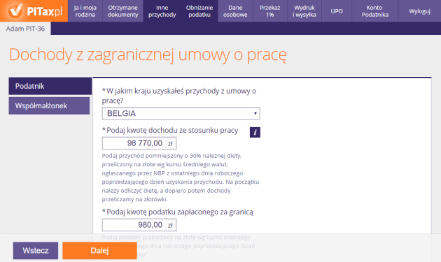 Dochody z pracy za granicą
