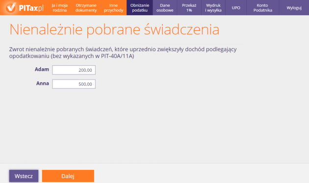 Nienależnie pobrane świadczenia