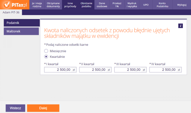 Kwota odsetek karnych