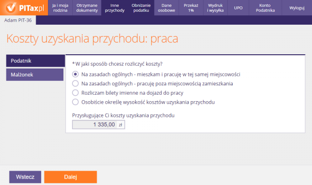 Koszty uzyskania przychodu z pracy