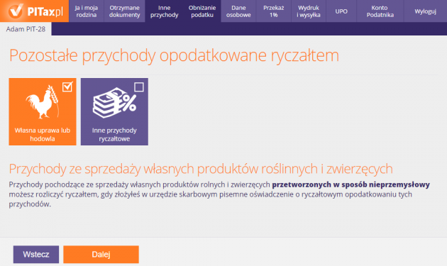 Pozostałe przychody opodatkowane ryczałtem