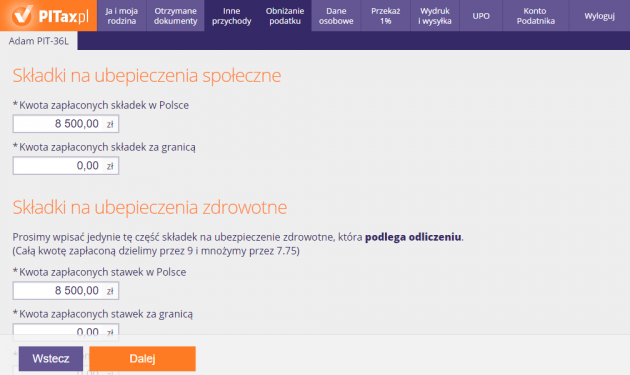 Składki na ubezpieczenie społeczne i zdrowotone