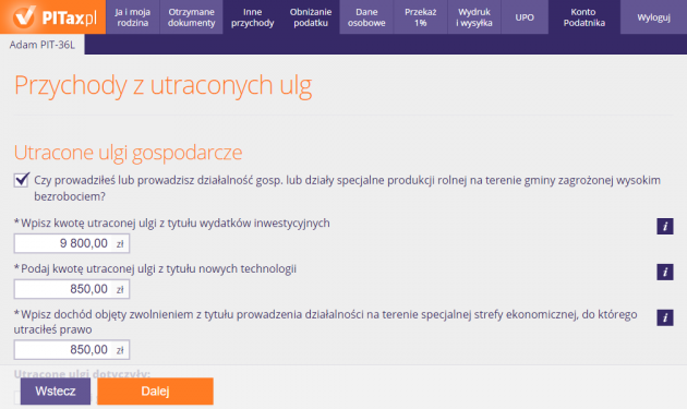 Utraty ulg
