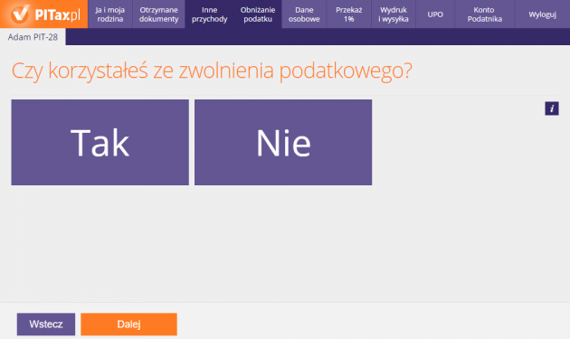 Zwolnienie/kredyt podatkowy