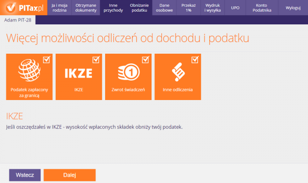 Pozostałe odliczenia w PIT-28