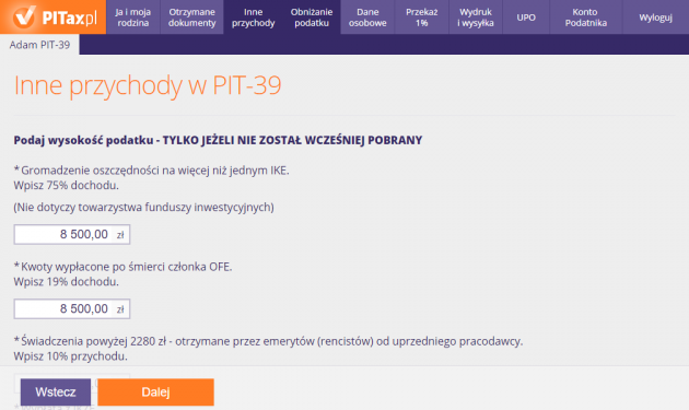Inne przychody