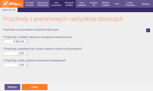 Przychody z anonimowych rachunków zbiorczych