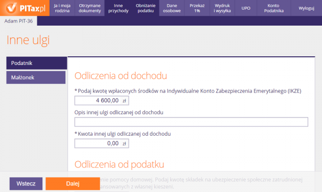 Pozostałe odliczenia