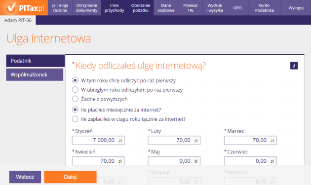 Ulga na internet