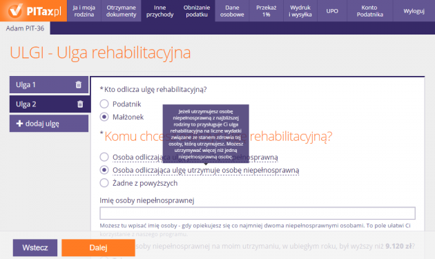 Ulga rehabilitacyjna