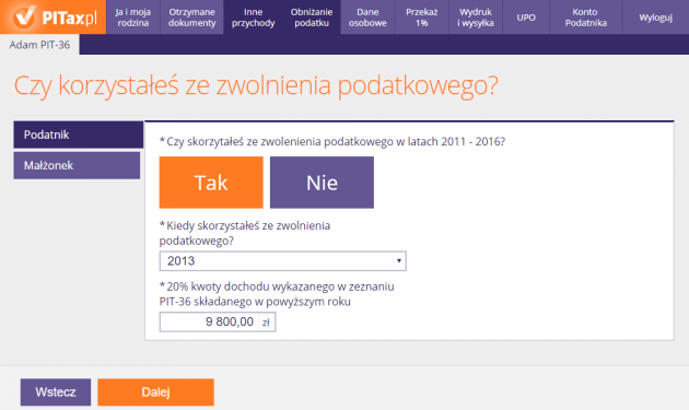 Kredyt podatkowy/zwolnienie podatkowe