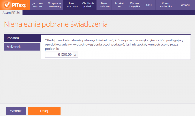 Nienależnie pobrane świadczenia