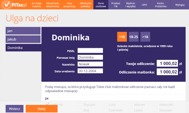 Ulga na dzieci