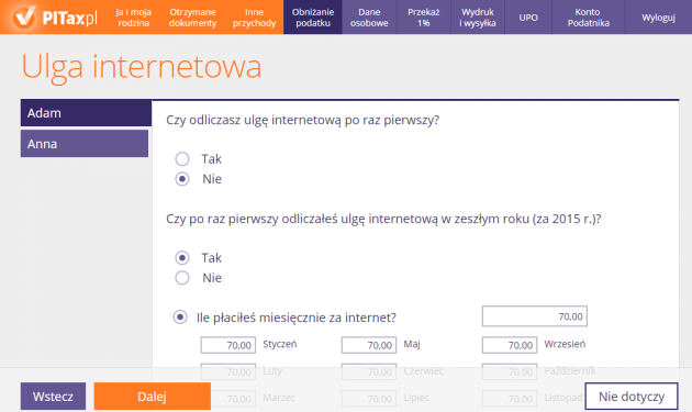 Ulga internetowa - szczegóły