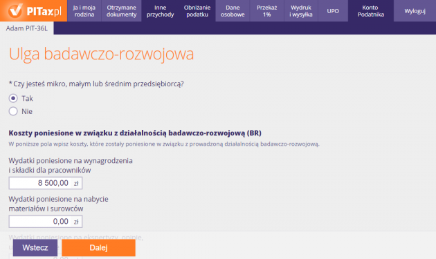 Odliczenie z tytułu ulgi badawczo-rozwojowej