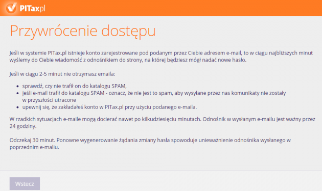 Przywrócenie dostępu