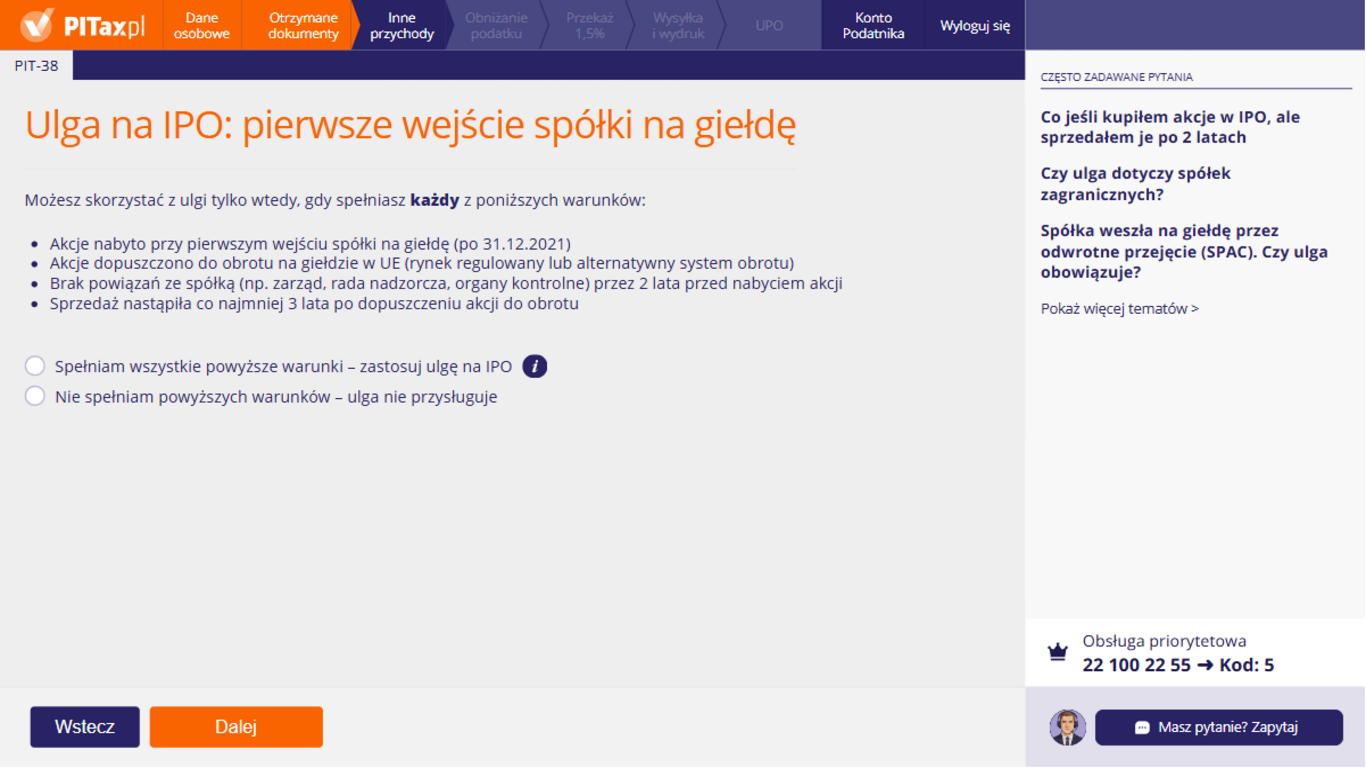 Sposób działania ulgi IPO