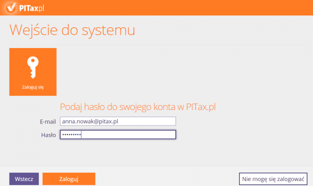 Wejście do systemu - logowanie