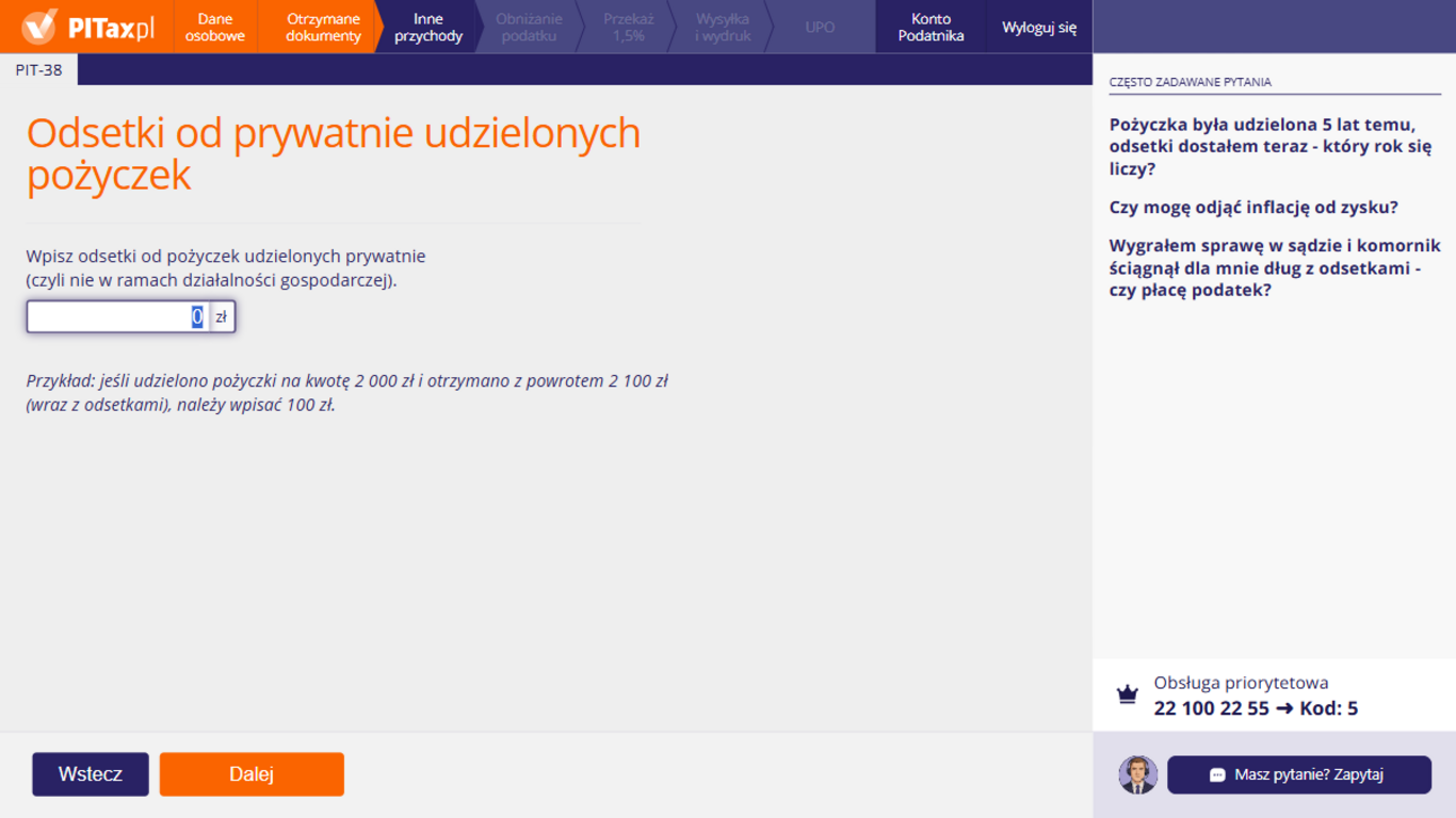 Przychód z&nbsp;odestek od pożyczek