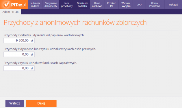 Przychody z anonimowych rachunków zbiorczych