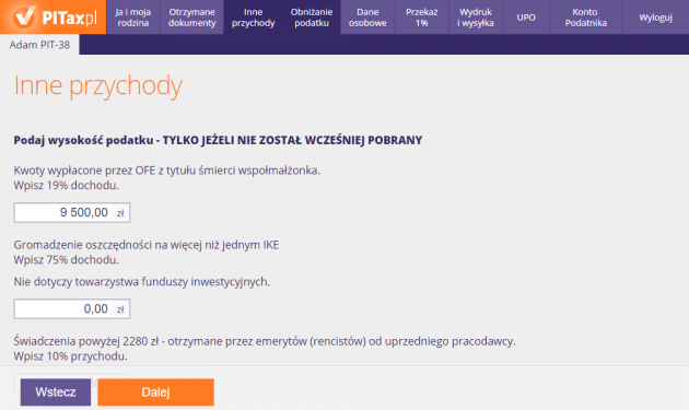 Inne przychody