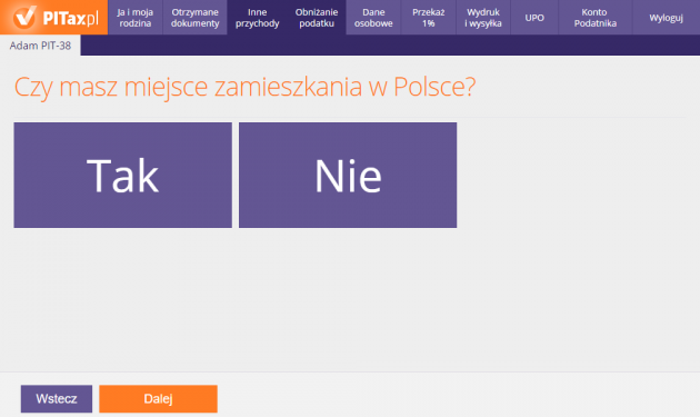 Czy masz miejsce zamieszkanie w Polsce?